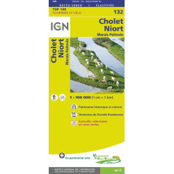 Carte randonnée 132 - CHOLET NIORT MARAIS POITEVIN