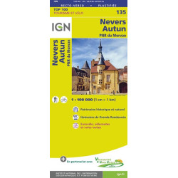 Carte randonnée 135 - NEVERS AUTUN PNR MORVAN