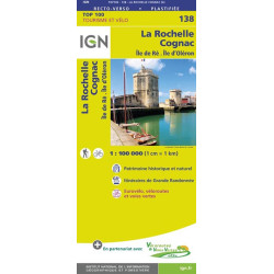 Carte randonnée 138 - LA ROCHELLE COGNAC ILE DE RE ILE D OLERON
