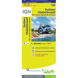 Carte randonnée 139 - POITIERS CHATELLERAULT PNR DE LA BRENNE