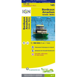 Carte randonnée 145 - BORDEAUX ARCACHON GIRONDE MEDOC