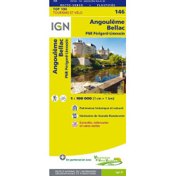 Carte randonnée 146 - ANGOULEME BELLAC PNR PERIGORD LIMOUSIN
