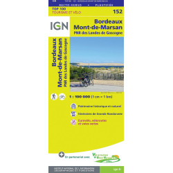 Carte randonnée 152 - BORDEAUX MONT-DE-MARSAN PNR DES LANDES DE GASCOGNE