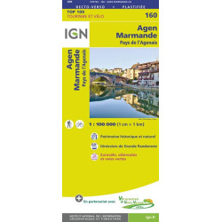 Carte randonnée 160 - AGEN MARMANDE PAYS DE L AGENAIS
