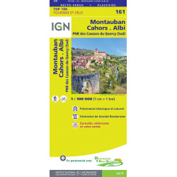 Carte randonnée 161 - MONTAUBAN CAHORS ALBI PNR DES CAUSSES DU QUERCY SUD