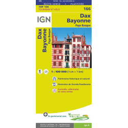 Carte randonnée 166 - DAX BAYONNE PAYS BASQUE