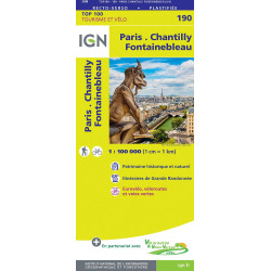 Carte randonnée 190 - PARIS CHANTILLY FONTAINEBLEAU