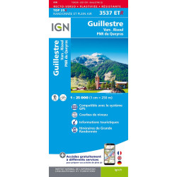 Carte randonnée 3537ETR GUILLESTRE.VARS.RISOUL. PNR DU QUEYRAS - RESISTANTE