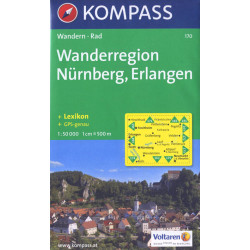 Carte randonnée 170 NUMBERG ERLANGEN WANDERREGION