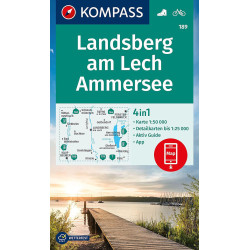 Carte randonnée 189 LANDSBERG LECH AMMERSEE