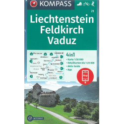Carte randonnée 21 LIECHTENSTEIN FELDKIRCH VADUZ