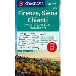 Carte randonnée 2458 FIRENZE SIENA CHIANTI