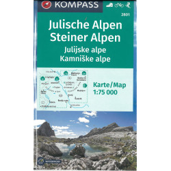Carte randonnée 2801 JULISCHE ALPEN STEINER ALPEN