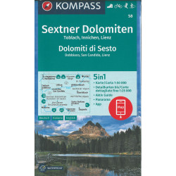 Carte randonnée 58 SEXTENER DOLOMITEN-DOLO - SESTO
