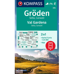 Carte randonnée 616 GRODEN - VAL GARDENA - SELLA