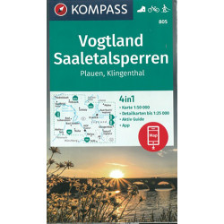 Carte randonnée 805 VOGTLAND - SAALETALSPERREN - PLAUEN - KLINGENTHAL