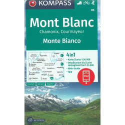 Carte randonnée 85 MONT BLANC MONTE BIANCO  CHAMONIX COURMAYEUR