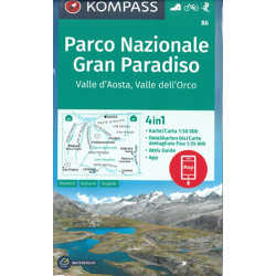 Carte randonnée 86 GRAN PARADISO-VALLE D'AOSTA PARCO NAZIONALE