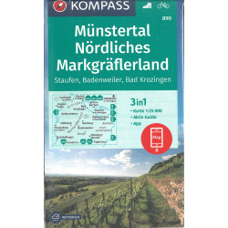 Carte randonnée 890 MUNSTERTAL NORDLICHES MARKGRAFLERLAND