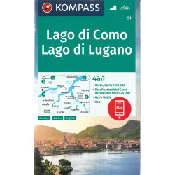Carte randonnée 91 LAGO DI COMO - LAGO DI LUGANO