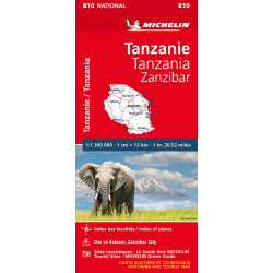 Carte routière et touristique michelin TANZANIE ZANZIBAR  mic810