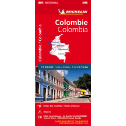 Carte routière et touristique MICHELIN  MIC806 COLOMBIE