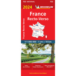 Carte routière michelin et tourisme -  722 FRANCE RECTO/VERSO 2024