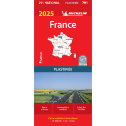 Carte routière michelin et tourisme -  791 FRANCE 2025 PLASTIFIÉE