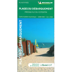 Carte routière et touristique PLAGES DU DEBARQUEMENT - PRESQU ILE DU CONTENTIN - ROUTE TOURISTIQUE