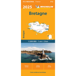 Carte routière et touristique Michelin -  512 BRETAGNE 2025