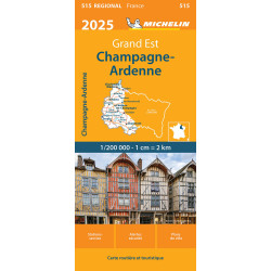 Carte routière et touristique Michelin -  515 CHAMPAGNE ARDENNE 2025
