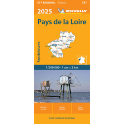 Carte routière et touristique Michelin -  517 PAYS DE LA LOIRE 2025