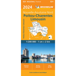 Carte randonnée 521 POITOU- CHARENTES LIMOUSIN 2024
