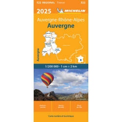 Carte routière et touristique Michelin -  522 AUVERGNE 2025