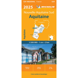 Carte routière et touristique Michelin -  524 AQUITAINE 2025
