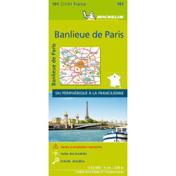 Carte routière et touristique Michelin - BANLIEUE DE PARIS  PERIPHERIQUE A LA FRANCILIENNE