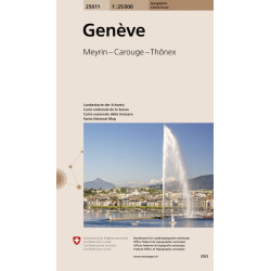 Carte randonnée GENEVE MEYRIN - CAROUGE - THONEX