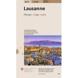 Carte randonnée LAUSANNE MORGES - CUGY - LUTRY