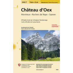 Carte randonnée CHATEAU-D'OEX INDECHIRABLE ET RESISTANTE EAU