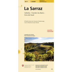 Carte randonnée LA SARRAZ PEDESTRE