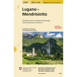Carte randonnée LUGANO - MENDRISIOTTO INDECHIRABLE ET RESISTANTE EAU
