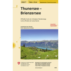 Carte randonnée THUNERSEE - BRIENZERSEE INDECHIRABLE ET RESISTANTE EAU