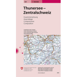 Carte randonnée 101 - THUNER SEE - SUISSE CENTRALE