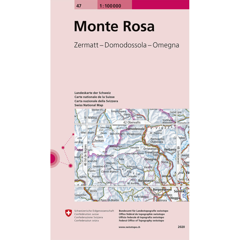 Carte randonnée MONTE ROSA