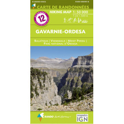 Carte randonnée 12 GAVARNIE-ORDESA - BALAITOUS VIGNEMALE - MONT PERDU - PN ORDESA