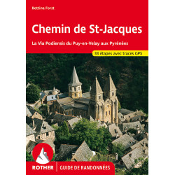 Carte randonnée CHEMIN DE ST JACQUES FRANCE (FR) GPS VIA PODIENSIS PUY EN VELAY PYR
