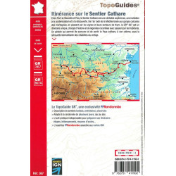 Carte randonnée GR367/GR367A ITINÉRANCE SUR LE SENTIER CATHARE 367