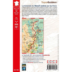 Carte randonnée GR7 TRAVERSÉE DU MASSIF CENTRAL PAR LES PARCS 7001