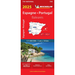 Carte routière et touristique MICHELIN -  734 ESPAGNE PORTUGAL
