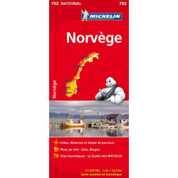 Carte routière michelin et tourisme  NORVEGE 752